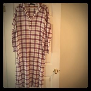 Long Plaid Tunic Top